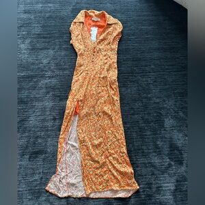 Urban Outfitters Orange Floral Maxi Dress